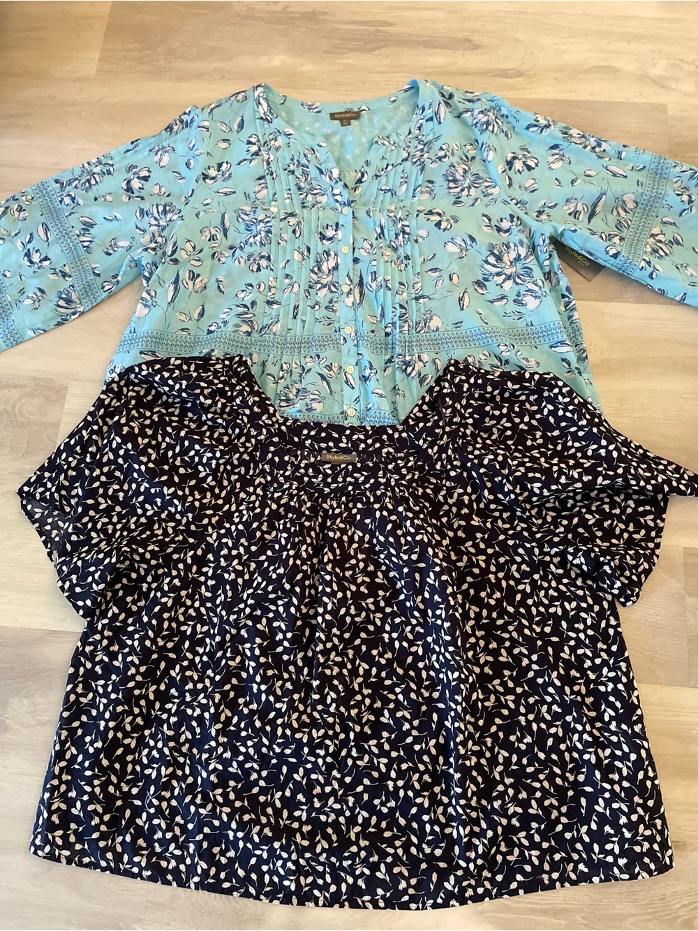 2 Style & Co Light Cotton Floral Tops ~ 3x ~ New